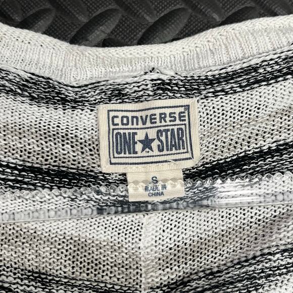 Converse One Star Knitted Sweater Dress Black White Stripped Womans Size Small - Picture 2 of 7